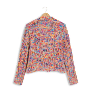 km rainbow stitch cropped cardi