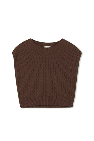 Point Cable Knit Vest