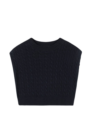 Point Cable Knit Vest