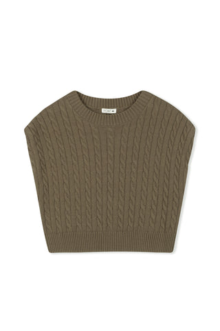 Point Cable Knit Vest