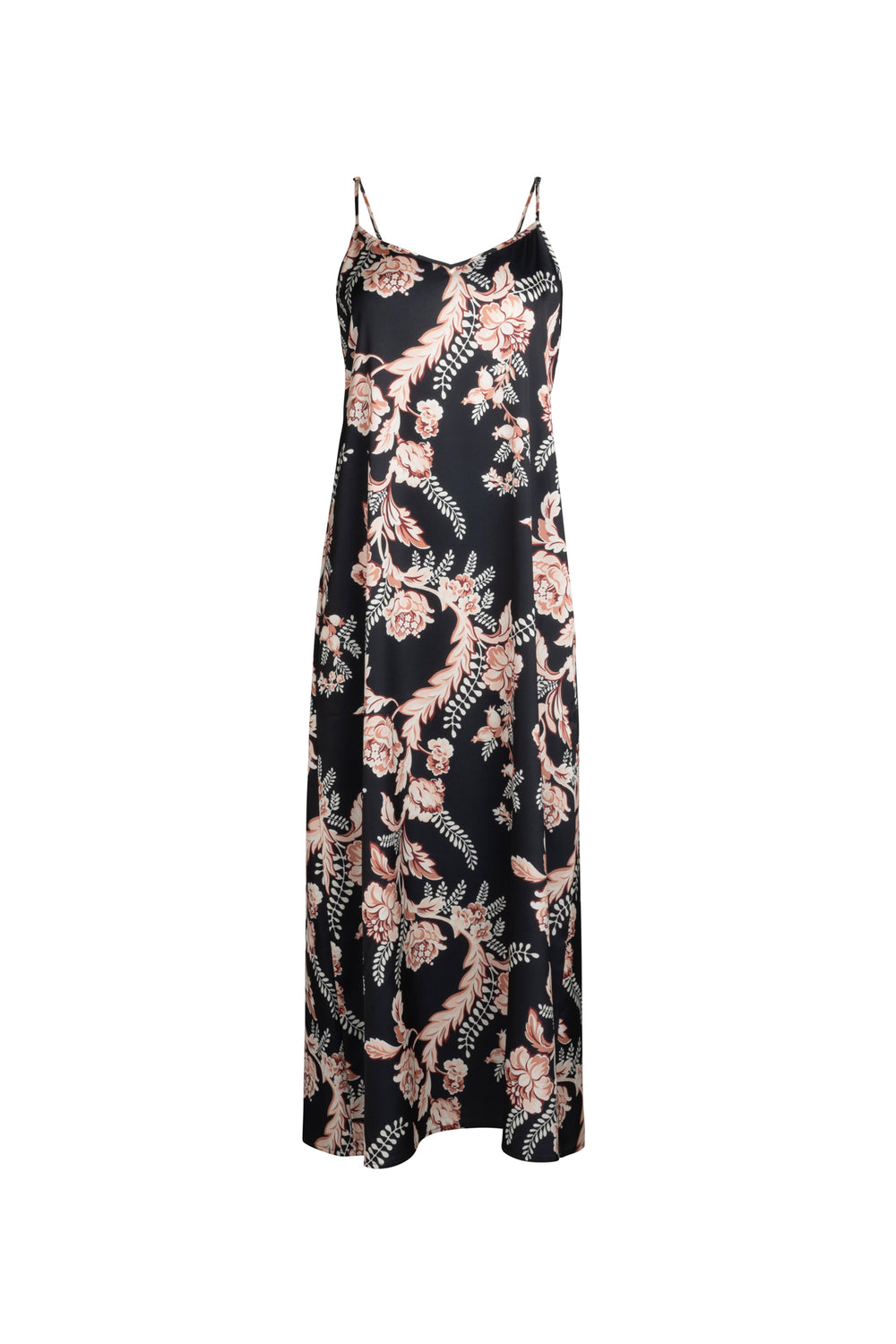 Point Satin A-line Slip Dress The Gallery Collection Point Satin A-line Slip Dress The Gallery Collection