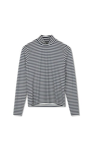 Point Printed Mock Neck Top