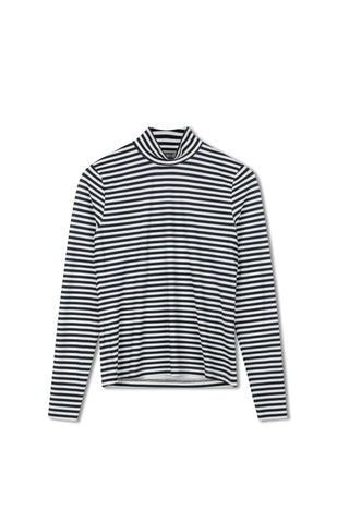 Point Printed Mock Neck Top