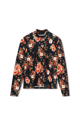 Point Printed Mock Neck Top