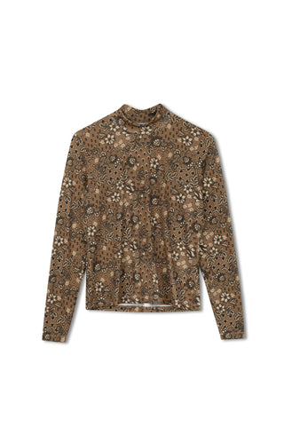 Point Printed Mock Neck Top