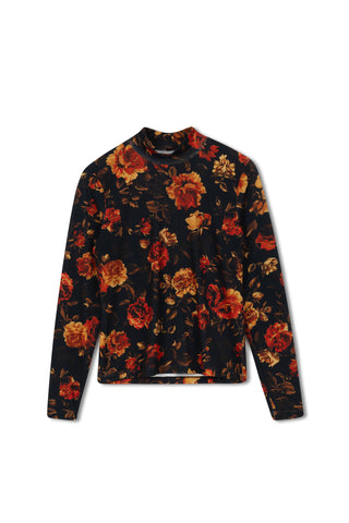 Point Printed Mock Neck Top