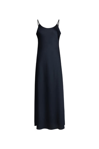 Point Satin Straight Slip Dress