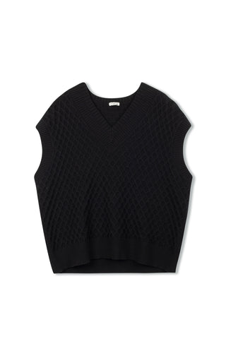Point V-neck Oversized Sweater Vest