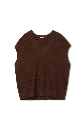 Point V-neck Oversized Sweater Vest