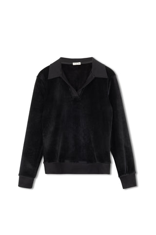 Point Ribbed Velour Polo