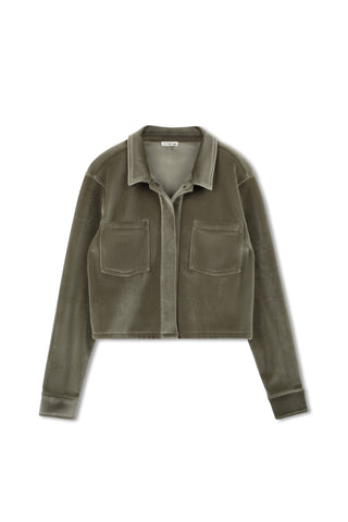 Point Ribbed Velour Jacket