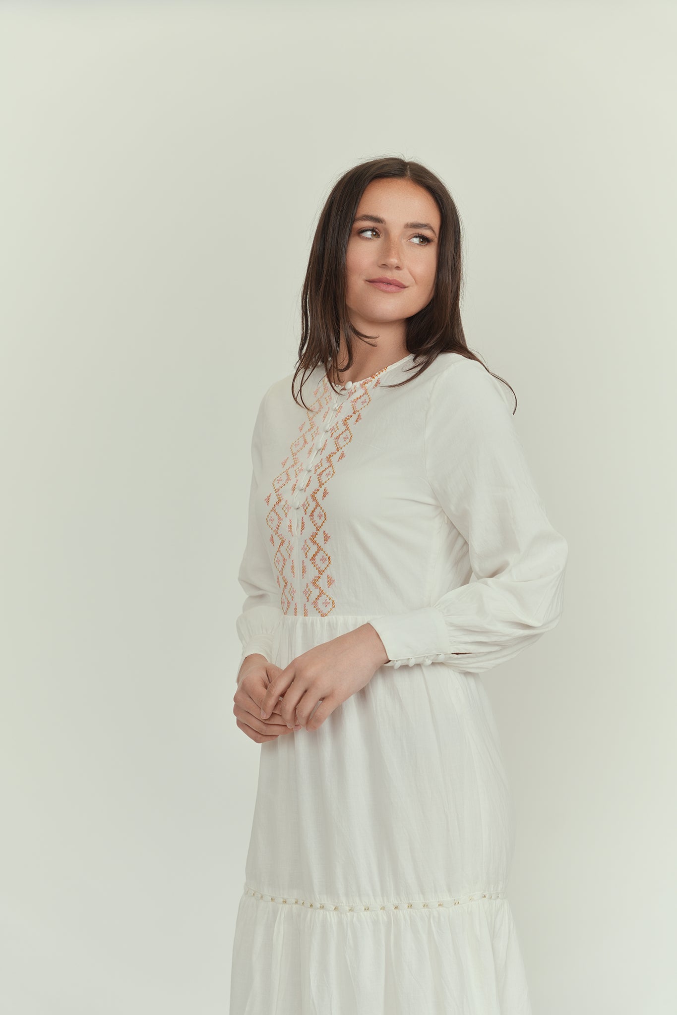 cleo bib embroidery dress The Gallery Collection cleo bib embroidery dress The Gallery Collection