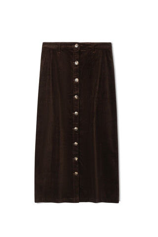 HD Button Front Corduroy Skirt