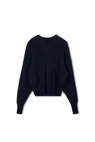 Point Chunky Knit V-neck Sweater