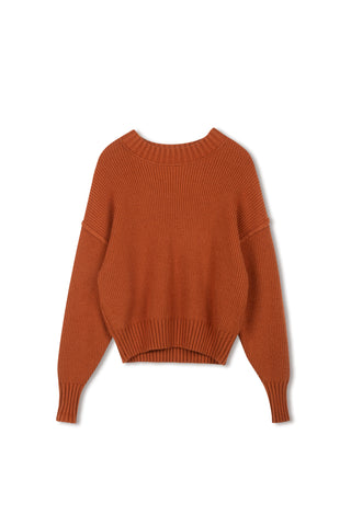Point Chunky Knit Crew Sweater
