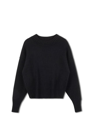 Point Chunky Knit Crew Sweater