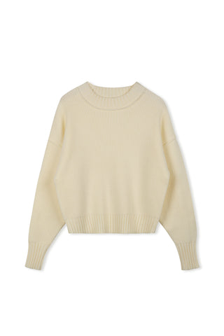 Point Chunky Knit Crew Sweater