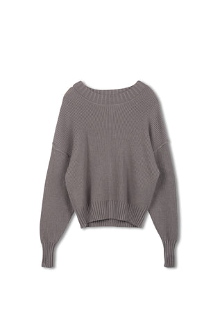 Point Chunky Knit Crew Sweater