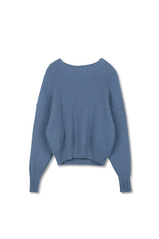 Point Chunky Knit Crew Sweater