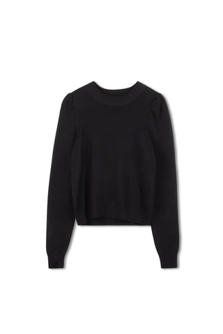 Point Puff Sleeve Jacquard Sweater