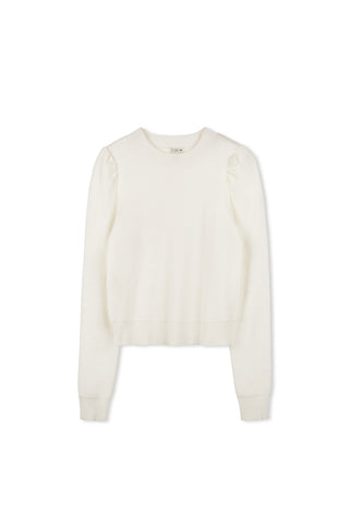 Point Puff Sleeve Jacquard Sweater