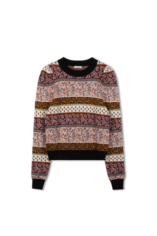 Point Puff Sleeve Jacquard Sweater