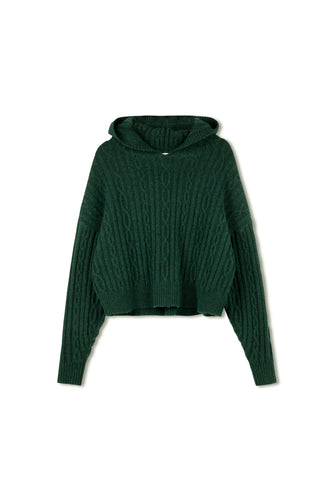 Point Brushed Cable Hoodie