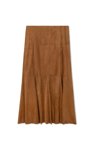 Ceremony Godet Suede Skirt