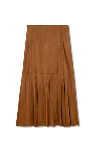 ceremony godet suede skirt