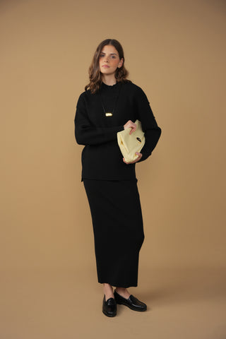 point straight knit skirt