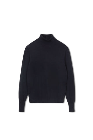point classic turtleneck sweater - NAVY