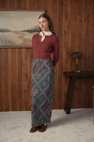point brushed a-line skirt