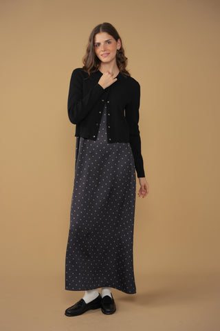 point satin a-line slip dress