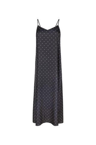 point satin a-line slip dress
