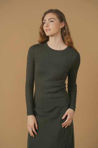 cinnamon cable crewneck