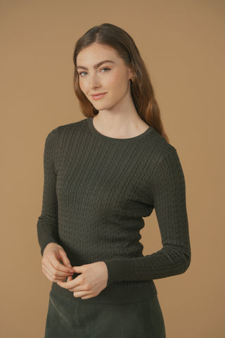 cinnamon cable crewneck