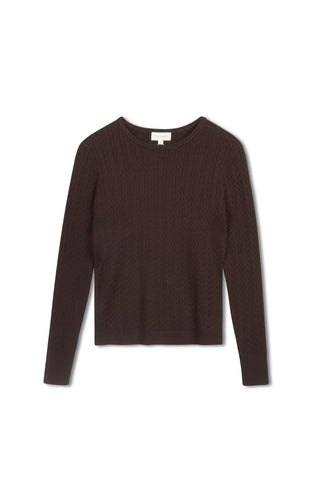 cinnamon cable crewneck