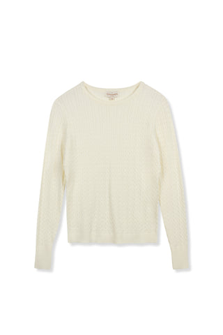cinnamon cable crewneck - Cream
