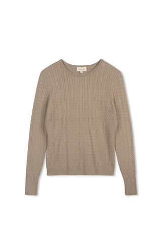 cinnamon cable crewneck - New Taupe