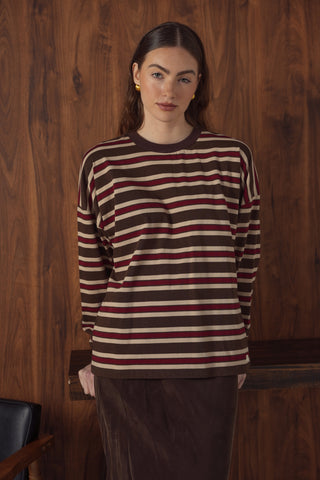 point striped boyfriend tee