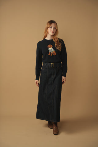 hd gored belted skirt