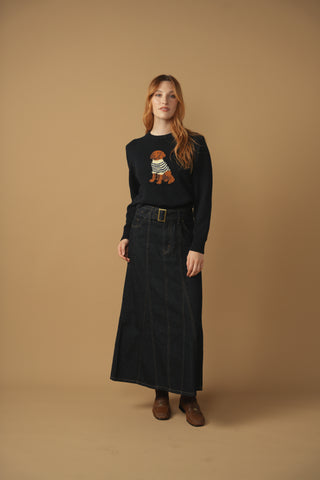 hd gored belted skirt