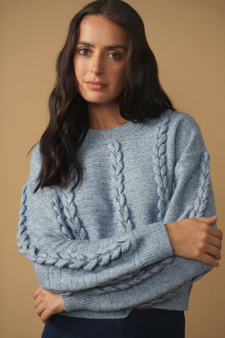 km lacing stitch detail sweater