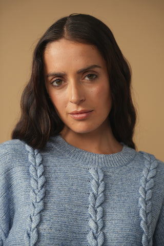 km lacing stitch detail sweater