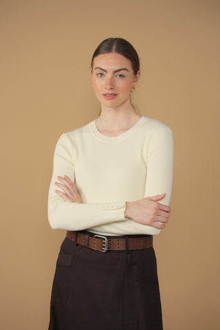 point scallop edge sweater