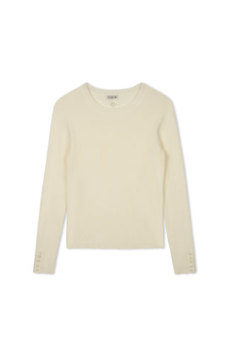 point scallop edge sweater - CREAM