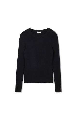 point scallop edge sweater - NAVY
