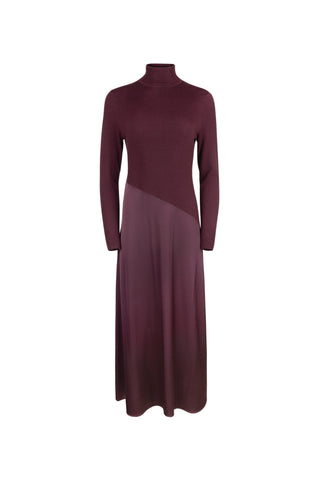 point mixed turtleneck dress