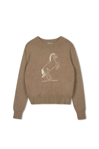 point riding sweater - NEW TAUPE MELANGE