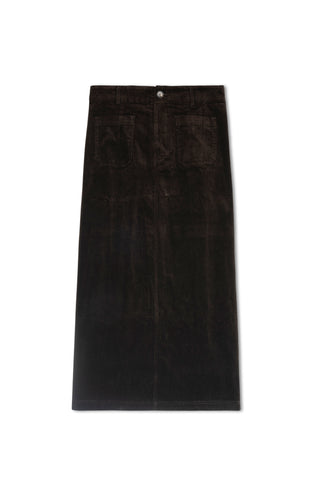 hd front pocket corduroy skirt - Chocolate